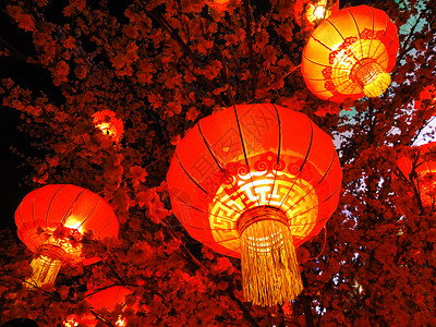 中国纸灯笼红红的灯笼背景
