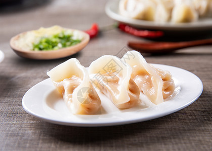 中国传统小吃海报中国四川成都特色小吃冒菜之虾饺背景