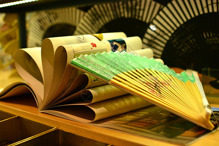 南锣鼓巷中国传统京折扇背景图片