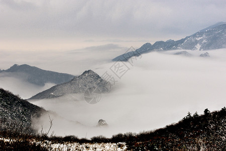 全景终南山终南山、高寒川风光背景