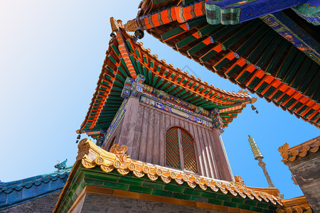 彩绘塔雍和宫背景