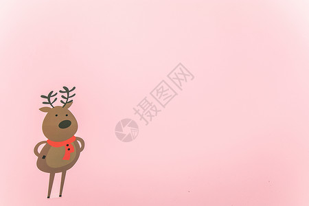 森系鹿角素材圣诞背景可爱的麋鹿背景