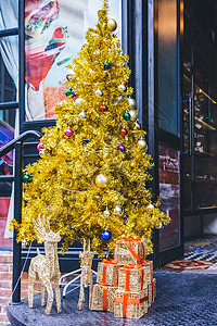 商场欢乐的圣诞节背景图片