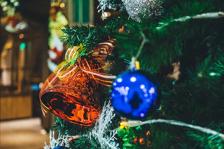 小鹿装饰精美商场欢乐的圣诞节背景
