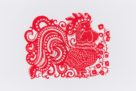 鸡年图片新春工艺寓意鸡年剪纸背景