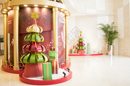 圣诞树配图圣诞节商场环境氛围背景