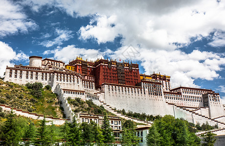 佛山脉西藏布达拉宫胜景背景