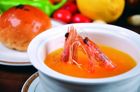 浓汤法式海鲜汤高清图片
