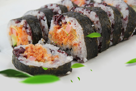 快餐便当紫菜包饭寿司卷背景