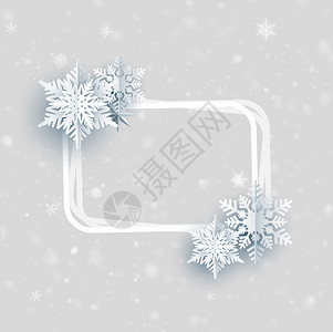 美丽相框素材圣诞节雪花设计图片