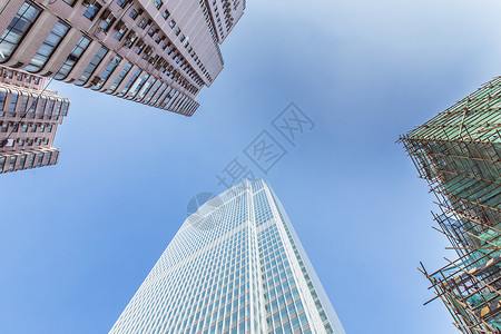 简洁建造城市建筑发展建造对比变化背景