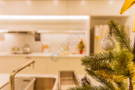 圣诞节家居厨房温馨装扮背景图片