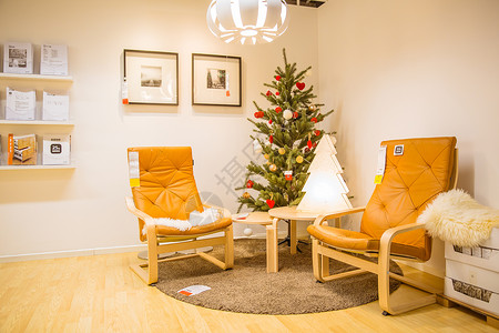 圣诞节家居椅子温馨装扮高清图片