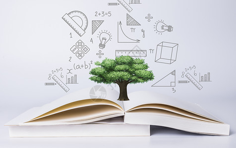 课程咨询书本上的大树设计图片