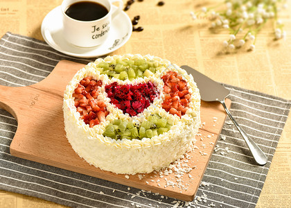 草莓生日蛋糕水果蛋糕背景