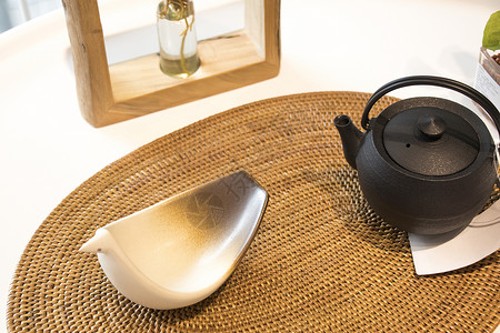 铁铸茶壶铁艺背景图片