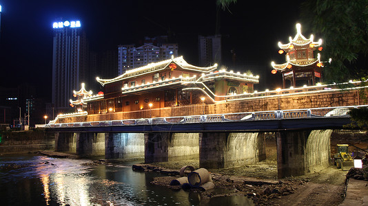 河道治理流光溢彩背景