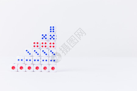 商业创意骰子指数变化摆拍背景图片