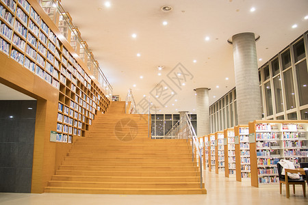 高三备考场景敞亮的图书馆大场景背景