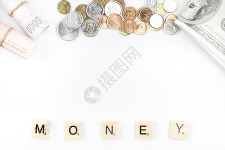 金融单词英文单词钱背景