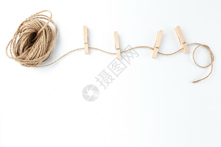 麻绳设计素材一捆棕色的细麻绳背景