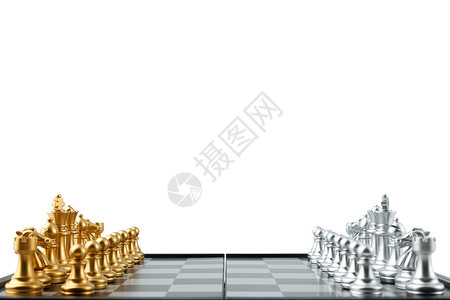 金象棋金属质感金银色国际象棋背景