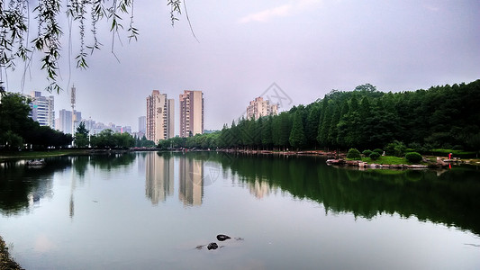 山水远景山水相映自然风景桥梁建筑背景