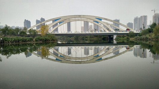 绿色横幅自然风景桥梁建筑绿色植被背景