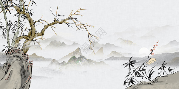 洛阳老城水墨中国风设计图片