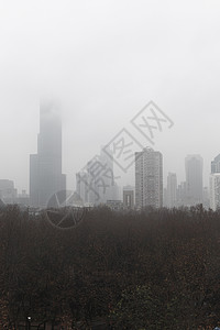 空气粉尘雾霾中的城市背景