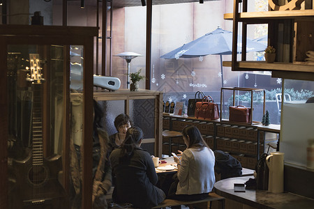 屋内装饰咖啡屋内的陈列摆设背景