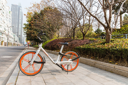 城市智能生活环保自行车背景图片
