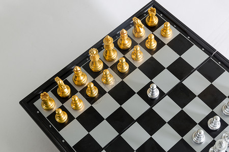 黑白国际象棋国际象棋平铺摆拍背景