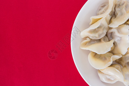 红色简洁代金券中国冬至简洁红色喜庆背景的热饺子背景