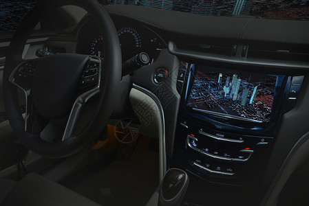 蓝色科技立体未来城市汽车3D导航背景