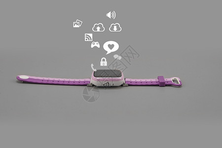科技背景紫色儿童智能手表背景