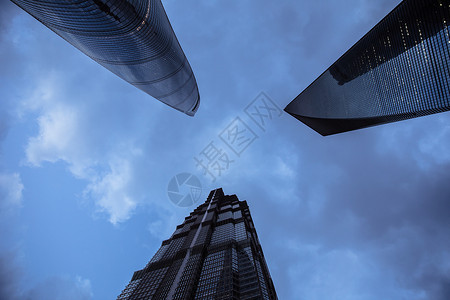 夜晚陆家嘴地标建筑背景图片