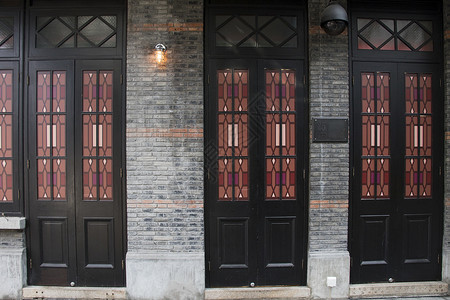 酒吧门上海特色建筑石库门背景