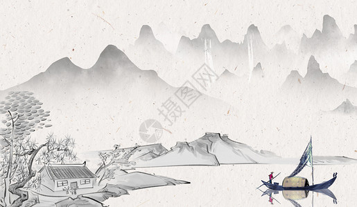世外水墨中国风设计图片
