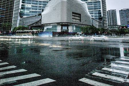 西湖雨路口背景