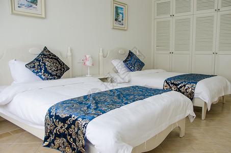 商务旅行酒店房间卧室平面设计背景图片