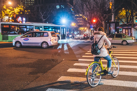 智能斑马线城市共享自行车背景