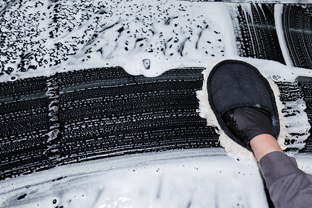 合成汽车素材洗车养车汽车美容保养背景
