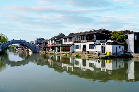 苏州甪直古镇江南文化园背景