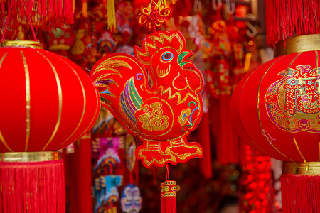 新年中国龙年送福中国春节传统工艺品装饰背景