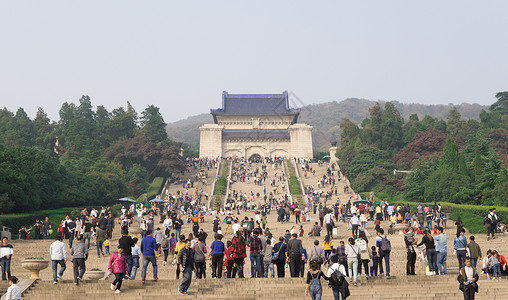 旅游南京中山陵插画南京栖霞山中山陵背景