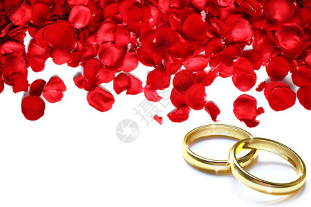 金色绿宝石戒指情人节温馨的玫瑰爱心设计图片