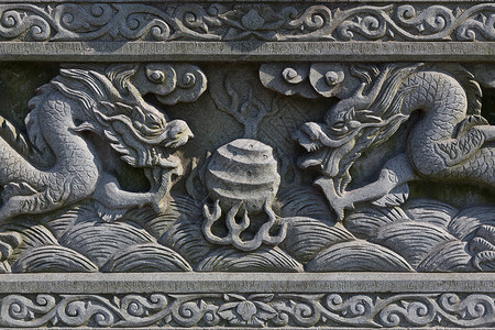 龙形印章素材龙形的石雕背景