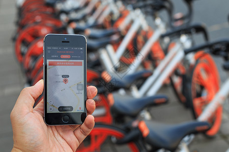 手机和智能单车背景图片