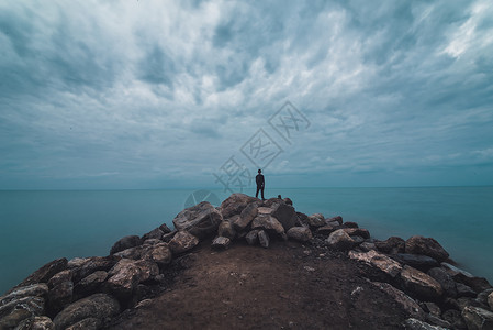 青海湖风光人与自然背景